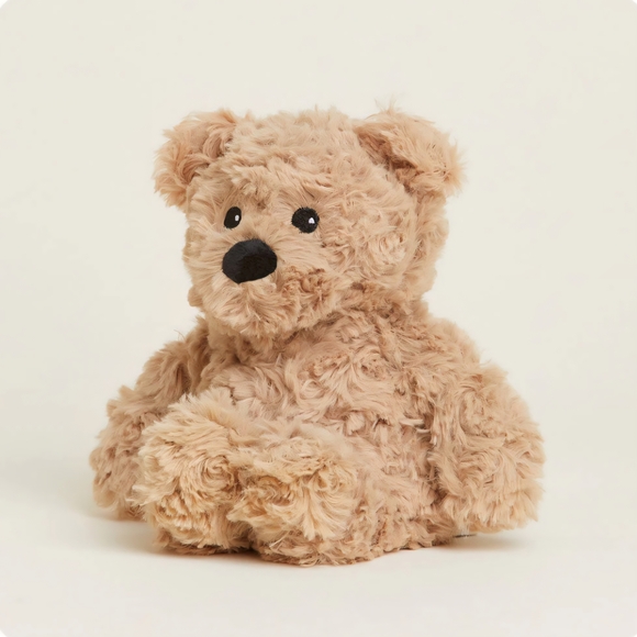 Warmies Brown Curly Bear Junior - Picture 3 of 14